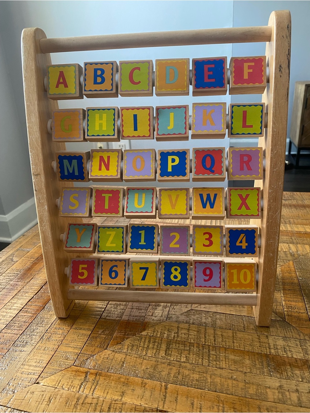 Wooden Alphabet & Number Activity Frame - Colorful Educational Toy